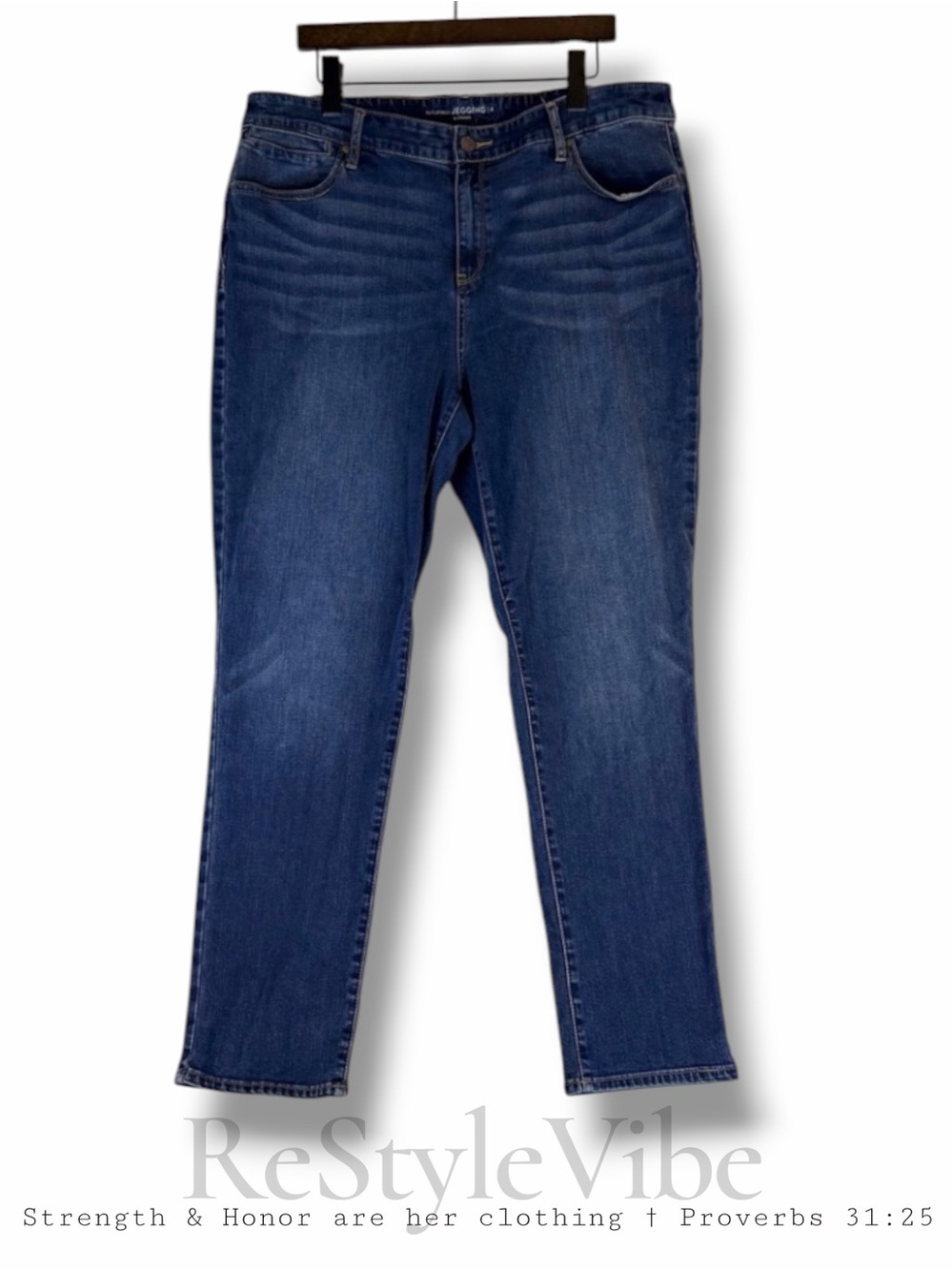 CHICOS Women’s Size 3 (US XL 16) Denim Jeans Jeggings High Rise Stretch Platinum